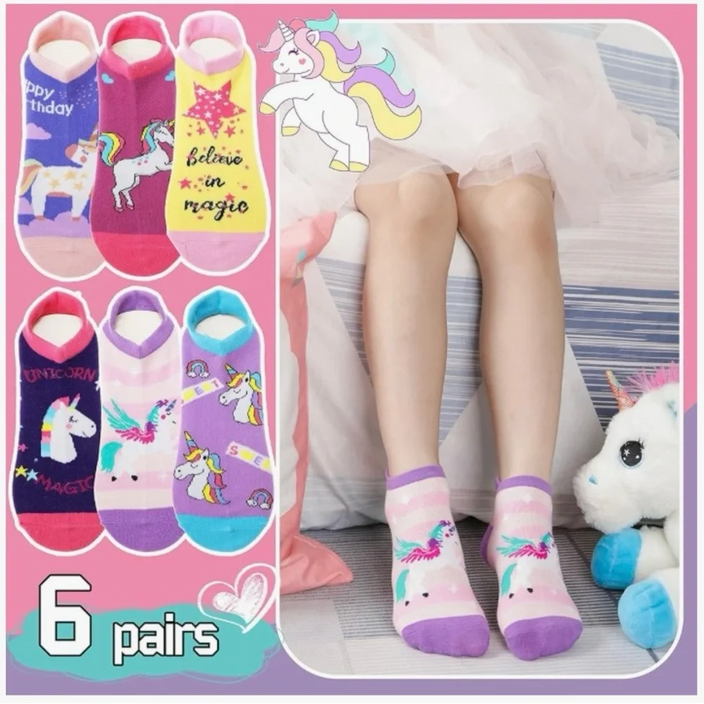 Unicorn Themed Kids Socks Set - Multicolor